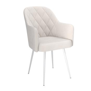 Металл белый/Велюр тенерифе крем