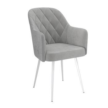 Металл белый/Велюр тенерифе грей