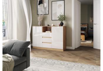 дуб вотан / белый глянец