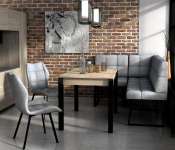 Велюр графит/дуб сонома/черный