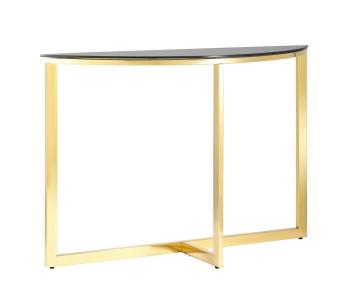 Стекло черное/Сталь золото