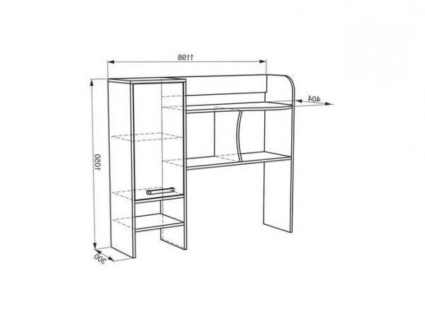 Надстройка стола компьютерного Мебельсон Лайт-1 1200