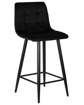 сиденье черный велюр (108-77), черные матовые ножки