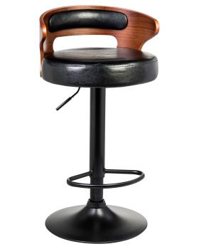 сиденье черный, каркас сиденья коричневое дерево, основание черный