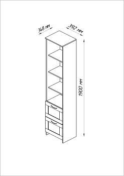 Стеллаж Гуд Лакк Сириус 39х190 (2 ящика)