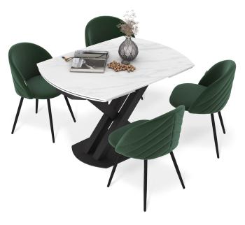 Белый мрамор/чёрный муар