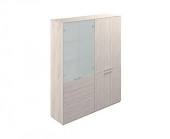 Шкаф высокий + Шкаф высокий со стеклом матовым Norden NZ-0301+NZ-0312