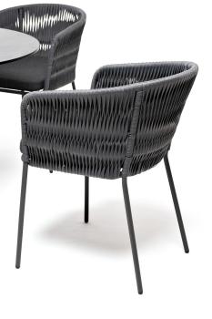 Обеденная группа на 4 персоны со стульями бордо плетения колос 4sis Диего