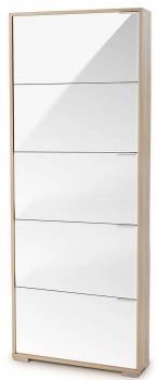 Дуб санома/Белое стекло