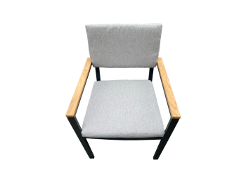 Каркас: Алюминиевый; Подлокотники: Тик; Подушки: Светло серый