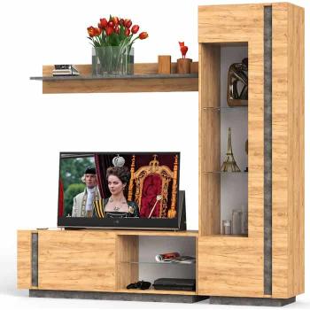 Дуб крафт золотой/камень тёмный