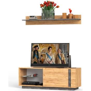 Дуб крафт золотой/камень тёмный