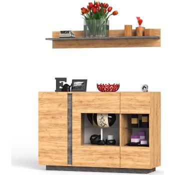 Дуб крафт золотой/камень тёмный