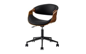 Экокожа черный/ Натуральный шпон орех