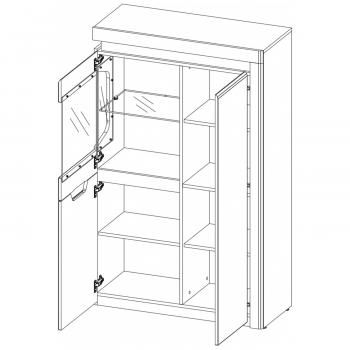 Шкаф с витриной Анрэкс 1V2D P TORINO