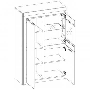 Шкаф с витриной Анрэкс 1V2D L TORINO
