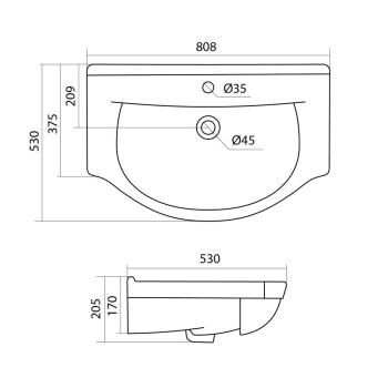 Раковина Santek Эльбрус 80