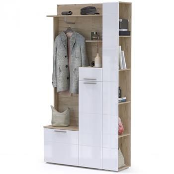 Дуб крафт серый/фасады МДФ белый глянец