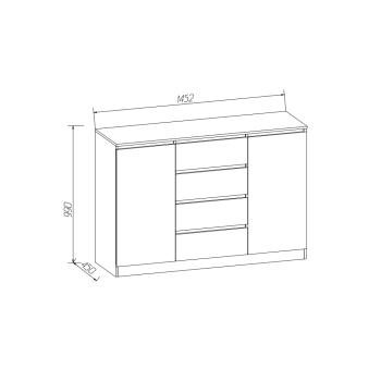 Комод с дверцами ящиками MLK Лори