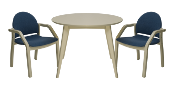 Слоновая Кость/Рогожка Синий