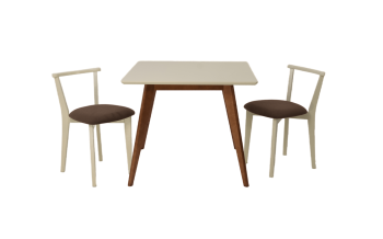 Орех/Слоновая Кость/Велюр Коричневый