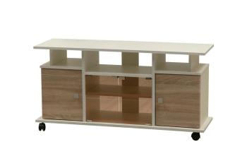 Белый/Пвх Дуб Сонома Светлый/Стекло Тонированное/Белый