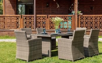 Обеденный комплект ROYAL FAMILY Fiona из искусственного ротанга
