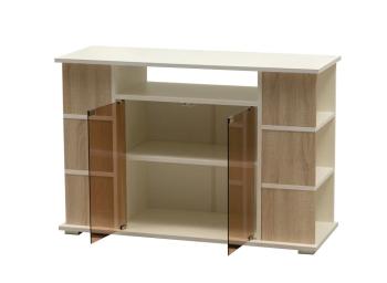 Белый/Пвх Дуб Сонома Светлый/Стекло Тонированное/Белый