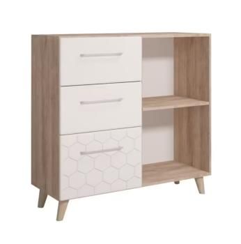 Комод малый Войтек М8 Дуб Баррик/Белый (Р)