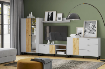 Серый камень,дуб крафт золотой