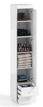 Шкаф 1 дв (560) с Малой зеркальной дверью и ящиками Катрин-К МН-37 Монако