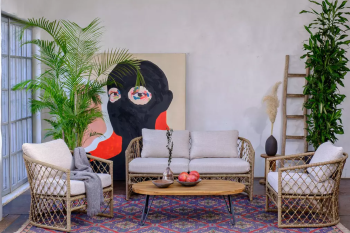 Бежевая рогожка/Светло-коричневое