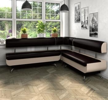 Кухонный набор Betel Угловой диван Валенсия (МД-1500+МУ-500+МД-1200)+ стол Флорида СМ-5 нога массив прямая +Стул Рим 2шт.