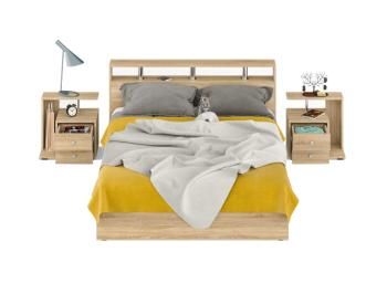 Кровать СВК Камелия 1600 + две тумбы