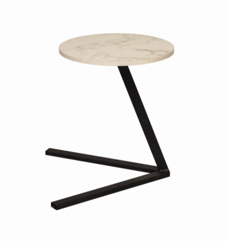 Мрамор белый/металл: черный