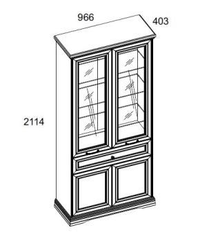 Шкаф с витриной Анрэкс VALENCIA 2V2D1S Н