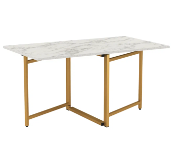 Мрамор белый/металл: золотой