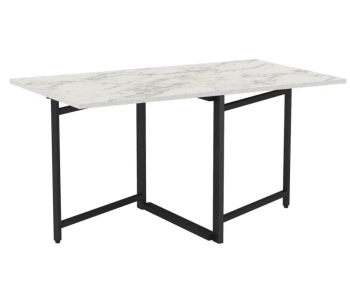 Мрамор белый/металл: черный