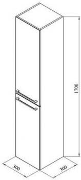 Шкаф-пенал для ванной De Aqua Тока 1S БК 30 R
