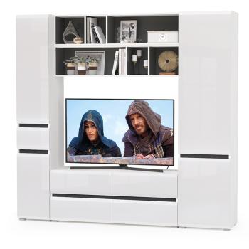 Корпус: белый/чёрный/фасады: МДФ белый глянец