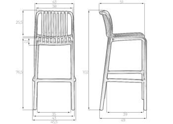 Стул барный Dobrin CHLOE BAR