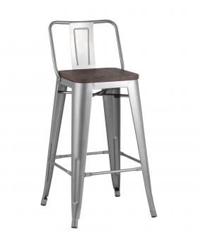 Серебристый матовый/Темное дерево