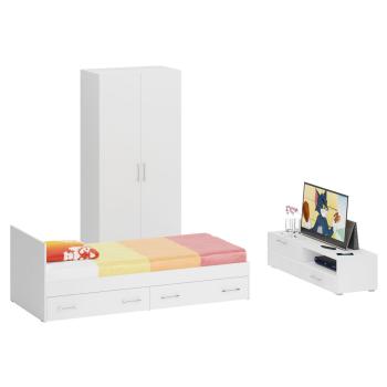 Белый/фасады ТВ тумбы МДФ белый глянец