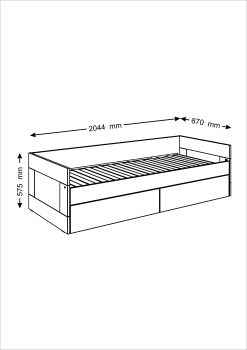 Кровать раздвижная Гуд Лакк Сириус 80х200 (ящики без ручек)