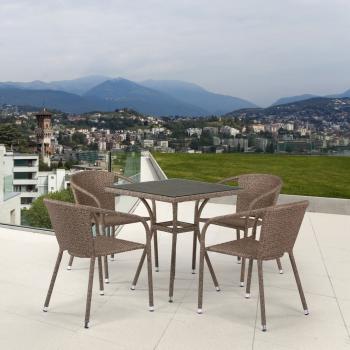 Комплект плетеной мебели Афина T282BNT/Y137C-W56 4Pcs