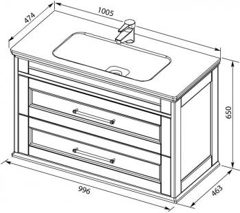 Тумба под раковину AQUANET Бостон 100