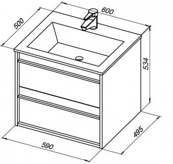 Тумба под раковину AQUANET Lino 60