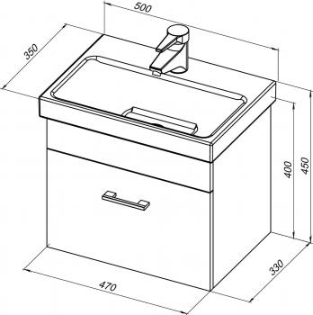 Тумба под раковину AQUANET Нота 50 (Moduo Slim)