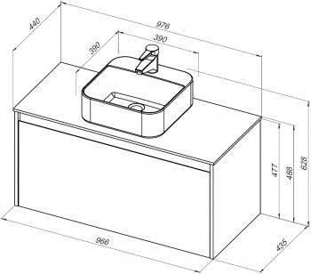 Тумба под раковину AQUANET Nova Lite 100 (1 ящик)