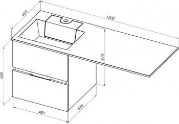 Тумба с раковиной AQUANET Алвита 120 L